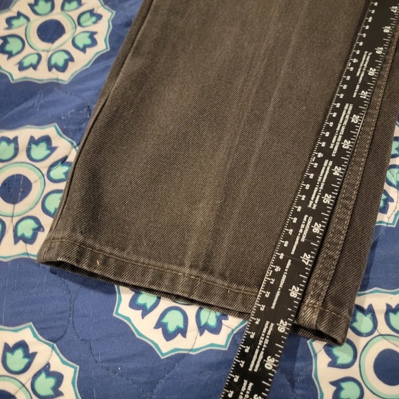 Levi's 505 Regular Fit Straight Leg Dark Wash Black Denim Jeans Mens 40x30 - Picture 5 of 6